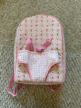 Pink Doll Backpack with Gingham Accessory